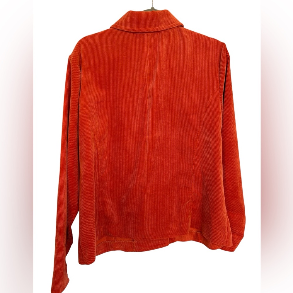 Requirements Blazer Womens XL Bright Orange Corduroy Long Sleeve Jacket Bold - Picture 10 of 11